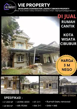 TURUN HARGA, DIJUAL MURAH RUMAH CANTIK BARU RENOV DI KOTA WISATA