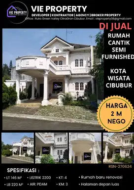 NEGO SAMPE DEAL RUMAH CANTIK SEMI FURNISHED  DI KOTA WISATA