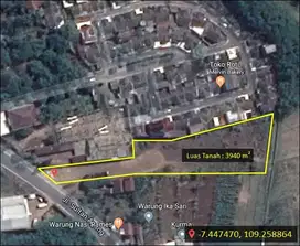 Dijual tanah kosong ngantong Jln Sultan Agung dekat terminal Purwokert