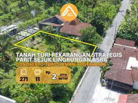 Jual Tanah Pekarangan Turi Parit Mengalir Udara Sejuk Asri Akses Mudah