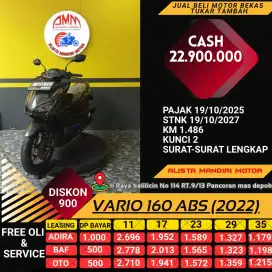 HONDA VARIO 160 ABS TH 2022  KM LOW BODY MULUS PAJAK  ON DP 500AN