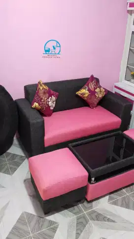 Sale Sofa Aesthetic Warna Pink Dan Hitam Model Minimalis