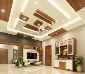 Plafon Gypsum, Plafon pvc, Kusen Alumunium partisi, sekat ruang pintu