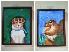 Lukisan cat minyak pada kanvas ukuran 30 x 40 cm
