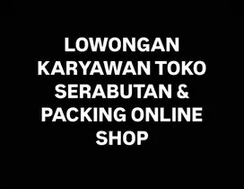 Lowongan Karyawan Toko Serabutan & Packing Online Shop