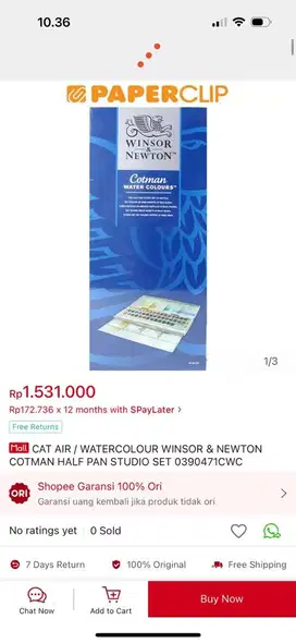 Winsor & Newton Watercolour Half Pan Studio Set + Brush
