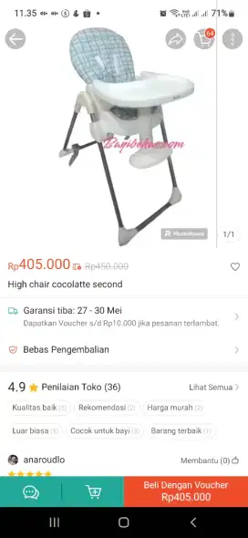 Dijual kursi makan anak