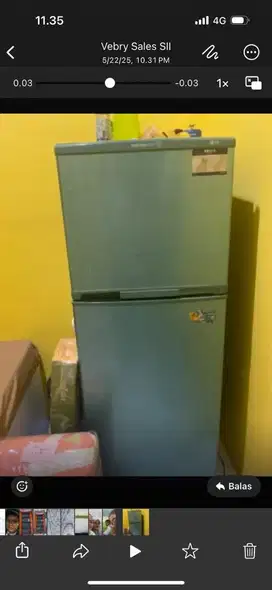 Dijual kulkas bekas merk LG 2 pintu