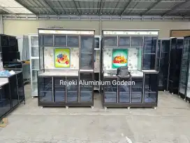 Rak piring aluminium jumbo pintu 4