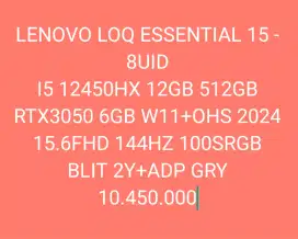 LENOVO LOQ ESSENTIAL 15 - 8UID