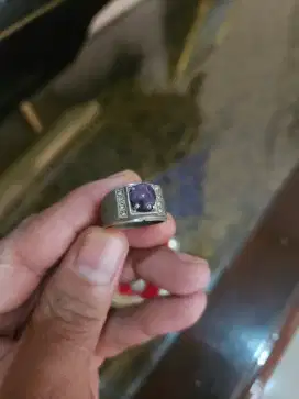Jual cincin blue sappire ring perak