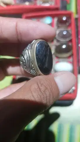 Batu Cincin Akik Permata Natural Seraphinite Bulu Monyet Bulmon
