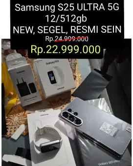 Samsung S25 Ultra 12/512GB
Baru, SEGEL , Resmi SEIN.
FREE GALAXY FIT 3