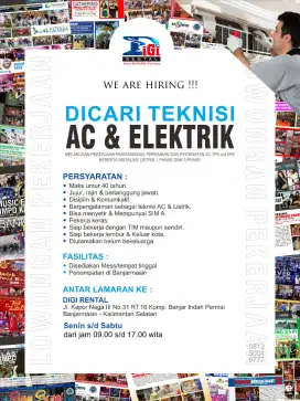 Tehnisi AC penempatan banjarmasin