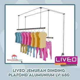 LIVEO  Laundry Hanger, Jemuran Gantung Stainless 2.4 m Pipa Anti Karat