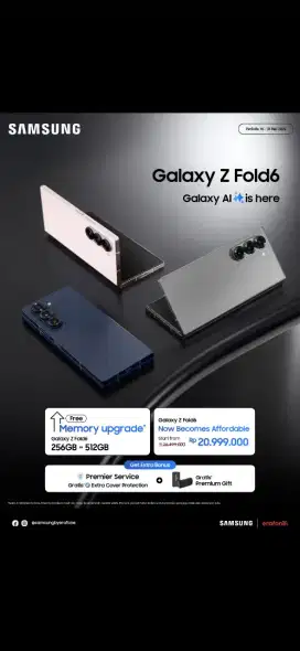 Samsung Galaxy ZFold 6 (12/256) Free Tab A9 wifi kredit Cuma KTP aja