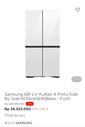 KULKAS SAMSUNG 4 PINTU