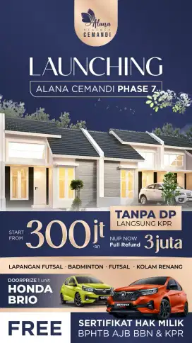 Rumah Murah Cicilan 2jt an Free Biaya Cemandi,Gunung Anyar,