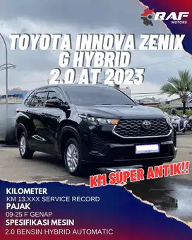 (KM ANTIK) Toyota Kijang Innova Zenix 2.0 G Hybrid AT 2023 Hitam