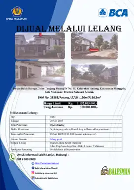 DIJUAL RUMAH DAERAH MAKASSAR !