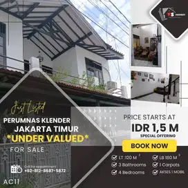 PERMNAS KLENDER JAKTIM RUMAH DIJUAL MURAH DI BAWAH PASARAN 1,5 M AC11