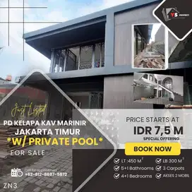 KAV MARINIR PD KELAPA RUMAH BARU 2 LT MEWAH DENGAN KOLAM RENANG ZN3