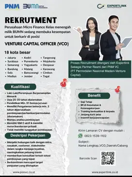 Lowongan VCO (Ventura Capital Officer)
