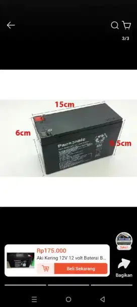 Jual cepat aki kering panasonic