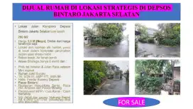 DIJUAL RUMAH DI LOKASI STRATEGIS KOMP DEPSOS BINTARO JAKSEL