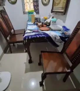 Meja makan dan meja kayu jati