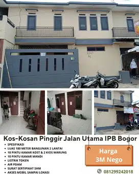 Kos-Kosan Pinggir Jalan Utama Dekat Kampus IPB Bogor Dijual Dan SHM