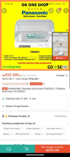 JUAL RUGI STERILE PANASONIC BABY KHUSUS ORIGINAL