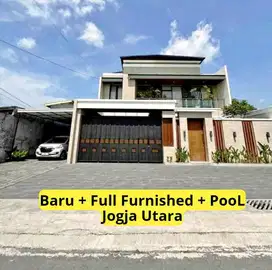 Rumah Mewah Kolam Renang Full Furnished Jogja Utara
