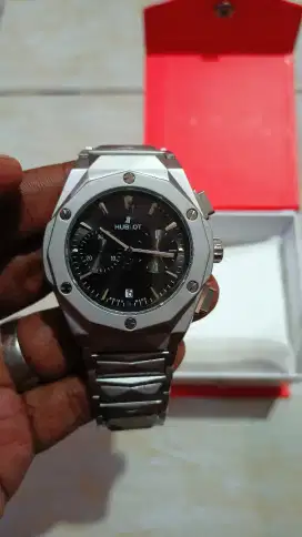 Jam tangan Cowok Rantai hublot Crono aktif semua lengkap dengan Box