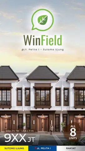 Rumah Lebar 6 Inti Kota di Sutomo Ujung komplek winfield
