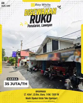 Disewakan Ruko Strategis Tengah Kota di Panularan Laweyan