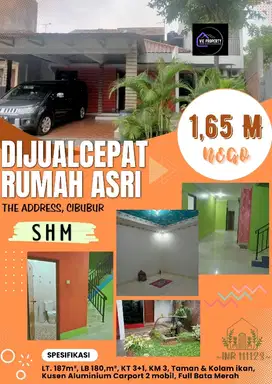 BU  TURUN HARGA  RUMAH HOOK SIAP HUNI THE ADDRESS CIBUBUR