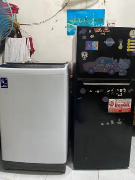 1 Paket mesin cuci 1 tabung TCL & Kulkas 2 pintu