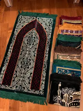 Grosir 10 pcs - Sajadah turki bludru bulu mengkilap size 55 x 110 cm
