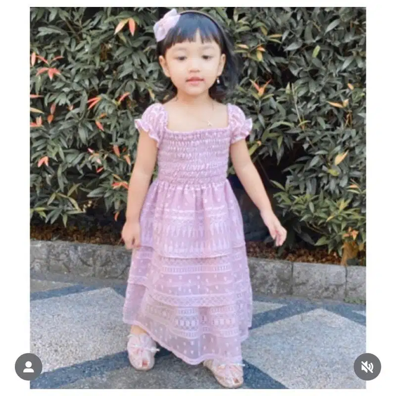 Dress Sabrina Brukat Atasan anak
