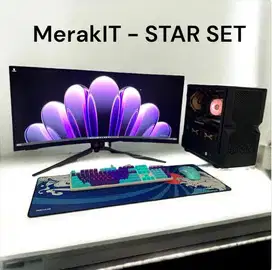 Fullset PC Gaming i5 14400f RTX 4060 DDR5 32GB Monitor 34inch 2k 180Hz