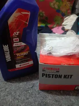 Piston kit standar Mio karbu, Roller , dan oli Yamalube Turbo
