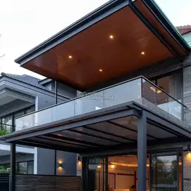 Kanopi rangka besi holloh galpanis dak plat