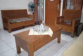 Kursi meja tamu set kayu jati ukir tua mode minimalis elegan