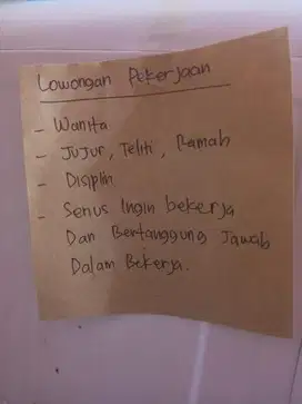 Lowongan kerja Wanita