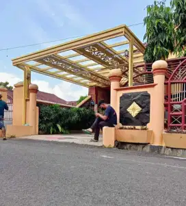 Kanopi atap kaca rangka besi holloh galpanis