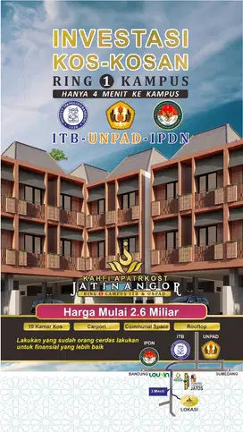 Kost Kosan Dijual 3 Menit Ke ITB UNPAD Jatinangor Ring 1 Okupansi 100%