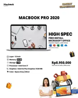 Macbook Pro 2020 TB RAM 16/1 TB Intel Core i7