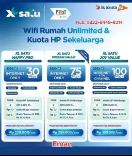 Promo Wifi XL Satu First Media