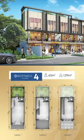 Dijual Ruko Indent Distrik Baru Botanica Avenue Bintaro dekat Tol